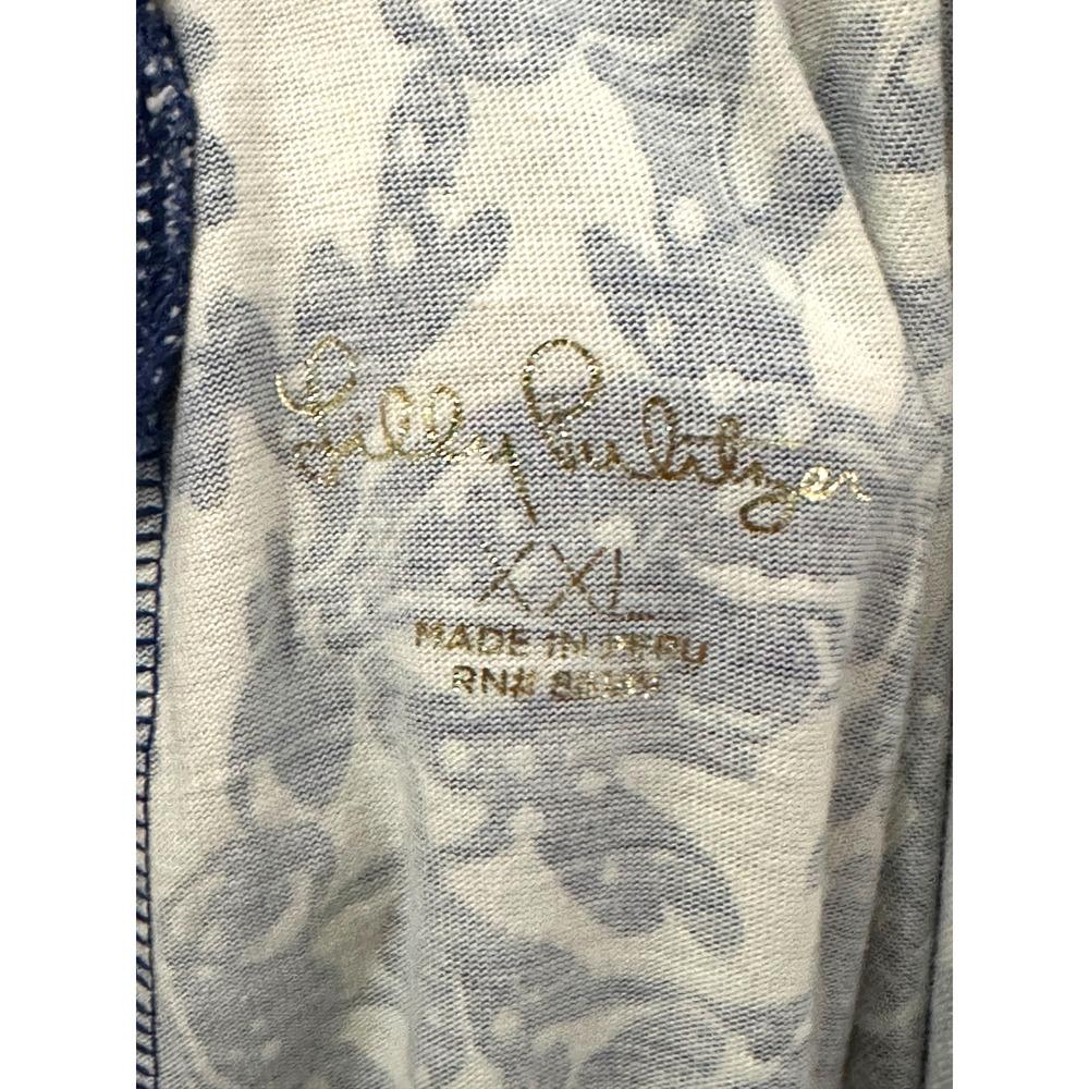 Lilly Pulitzer Blue White Pima Cotton Lobster Print Flounce Dress XXL Pockets - Picture 7 of 8